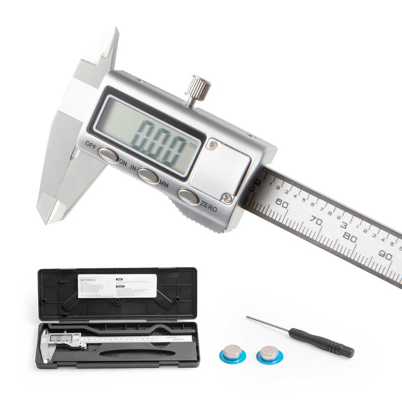 SCITOOLS All-Metal Digital Caliper 0-8" Measuring Tool, Micrometer Caliper with Auto-Off Feature, Interchangeable Between inches and millimeters for DIY/Household and 3D Printing - Image 1